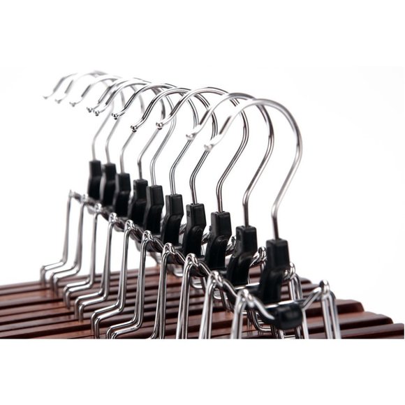 Solid Wooden Wood Skirt Hangers/ Retro Finished - Picture 7 of 7